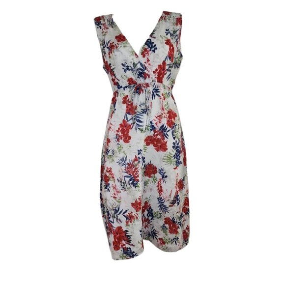 Eddie Bauer Dresses & Skirts - Eddie Bauer Dress Womens Size 8‎ Red White Blue Floral Lightweight 100% Cotton